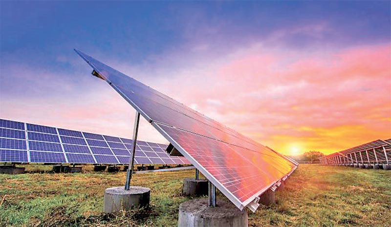 Solar panels generating renewable energy